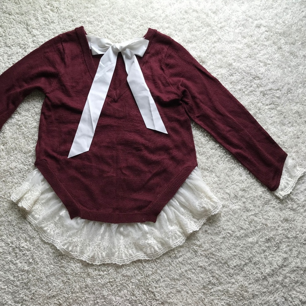 Brand New Red and Lace H&M Top